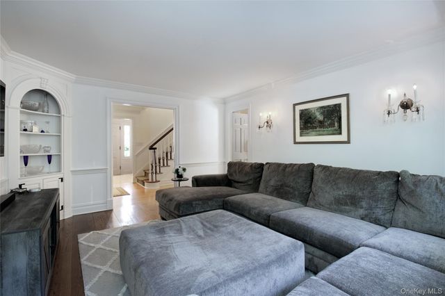a view of a hallway with front door