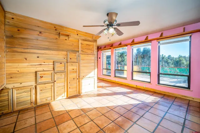 a view of an outdoor space with a window