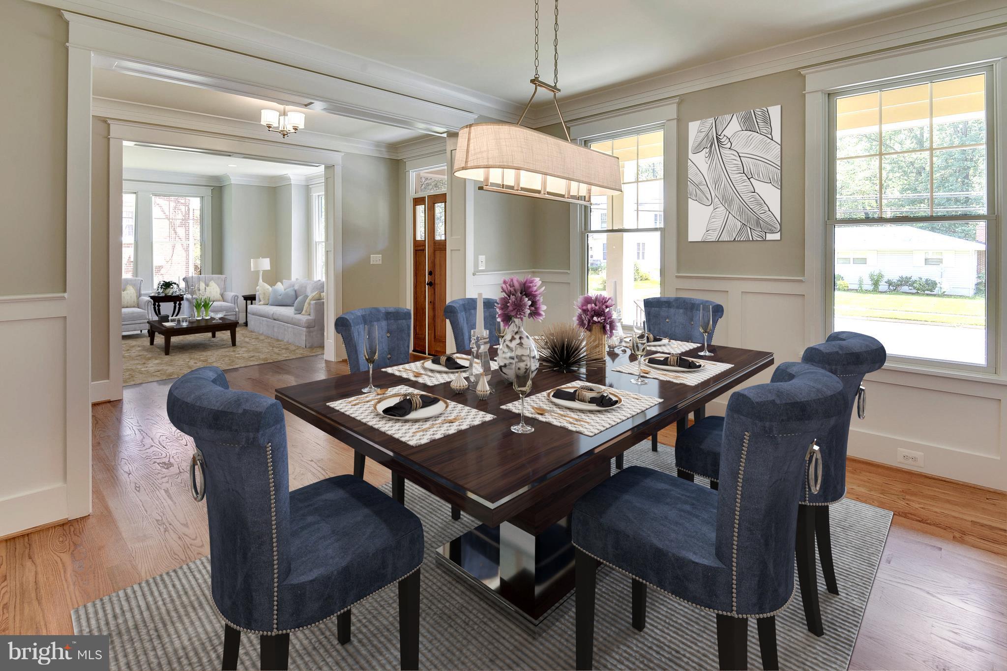 607 Kingsley Road Southwest Vienna, VA 22180 - Photo 3 of 30 Dining Room with Stunning Moldings and 9' Ceilings