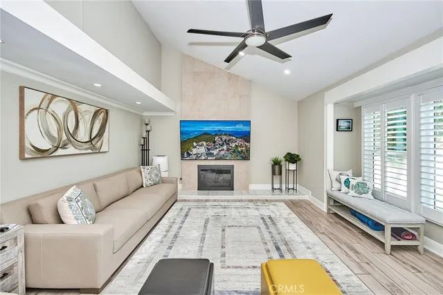 a living room with furniture