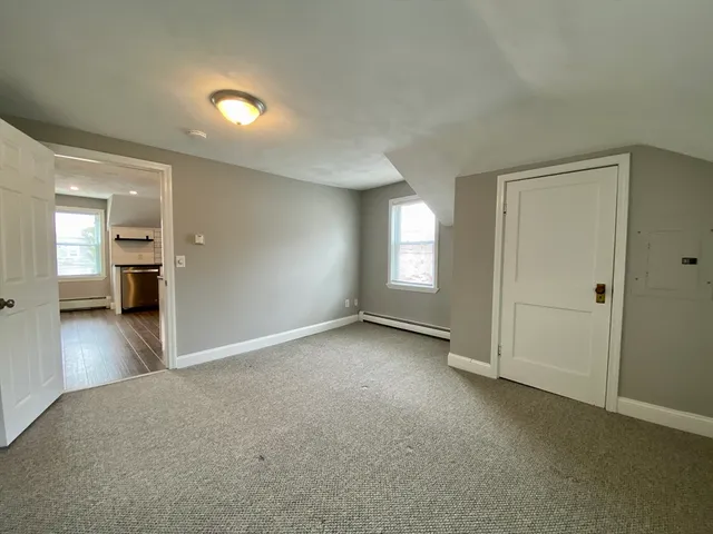 a view of a livingroom with a window