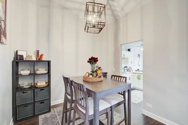 a view of a dry yard with large trees