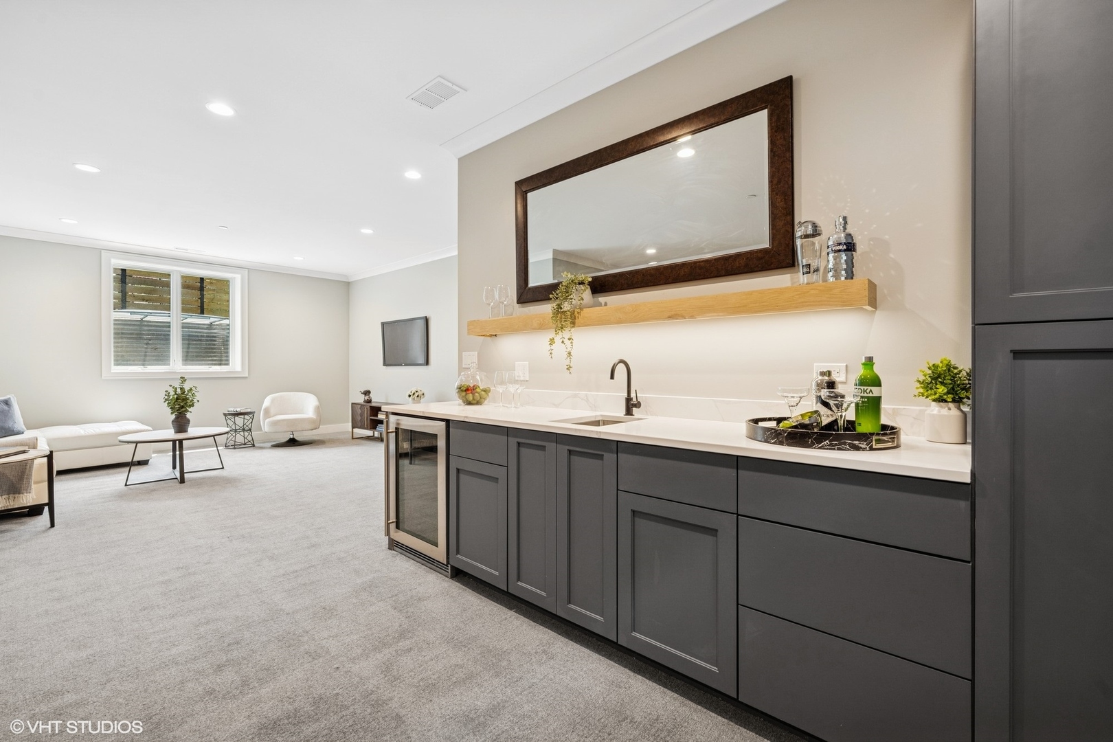 3811 North Kildare Avenue Chicago, IL 60641 - Photo 98 of 126 a bathroom with a double vanity sink and a mirror