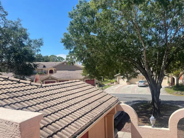 a view of a terrace with a bench