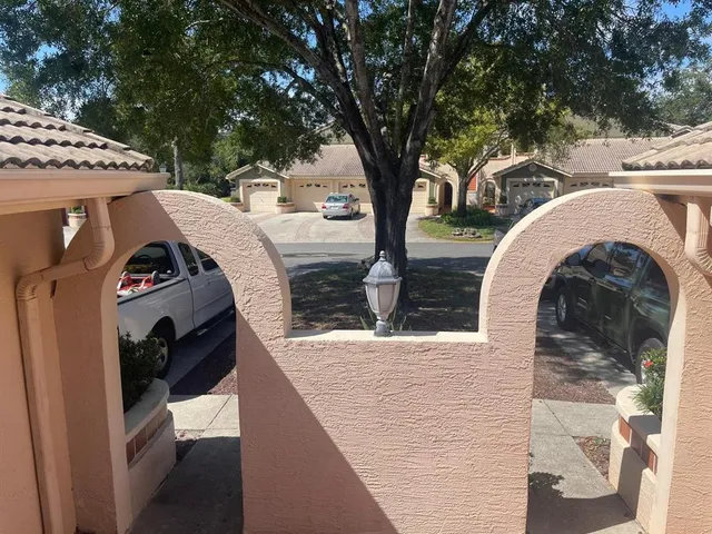 a view of a house with a sink and garden