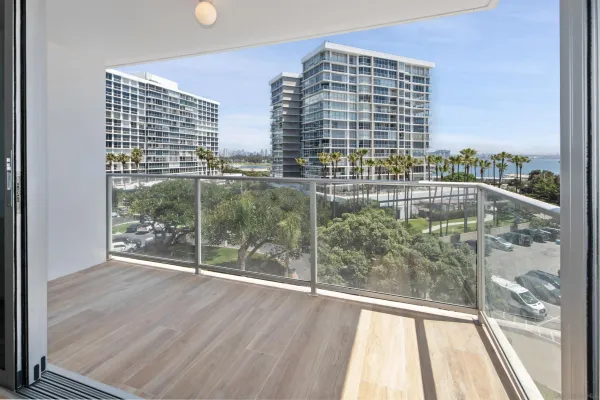 a view of balcony with city view