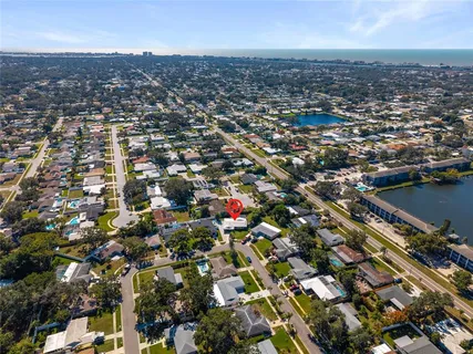 an aerial view of multiple house