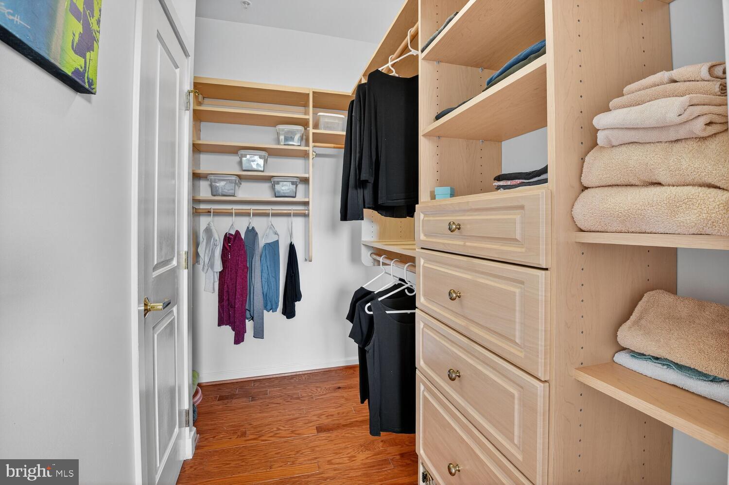 343 Cedar Street Northwest, Unit 322 Washington, DC 20012 - Photo 27 of 40 a view of walk in closet with clothes and shoes