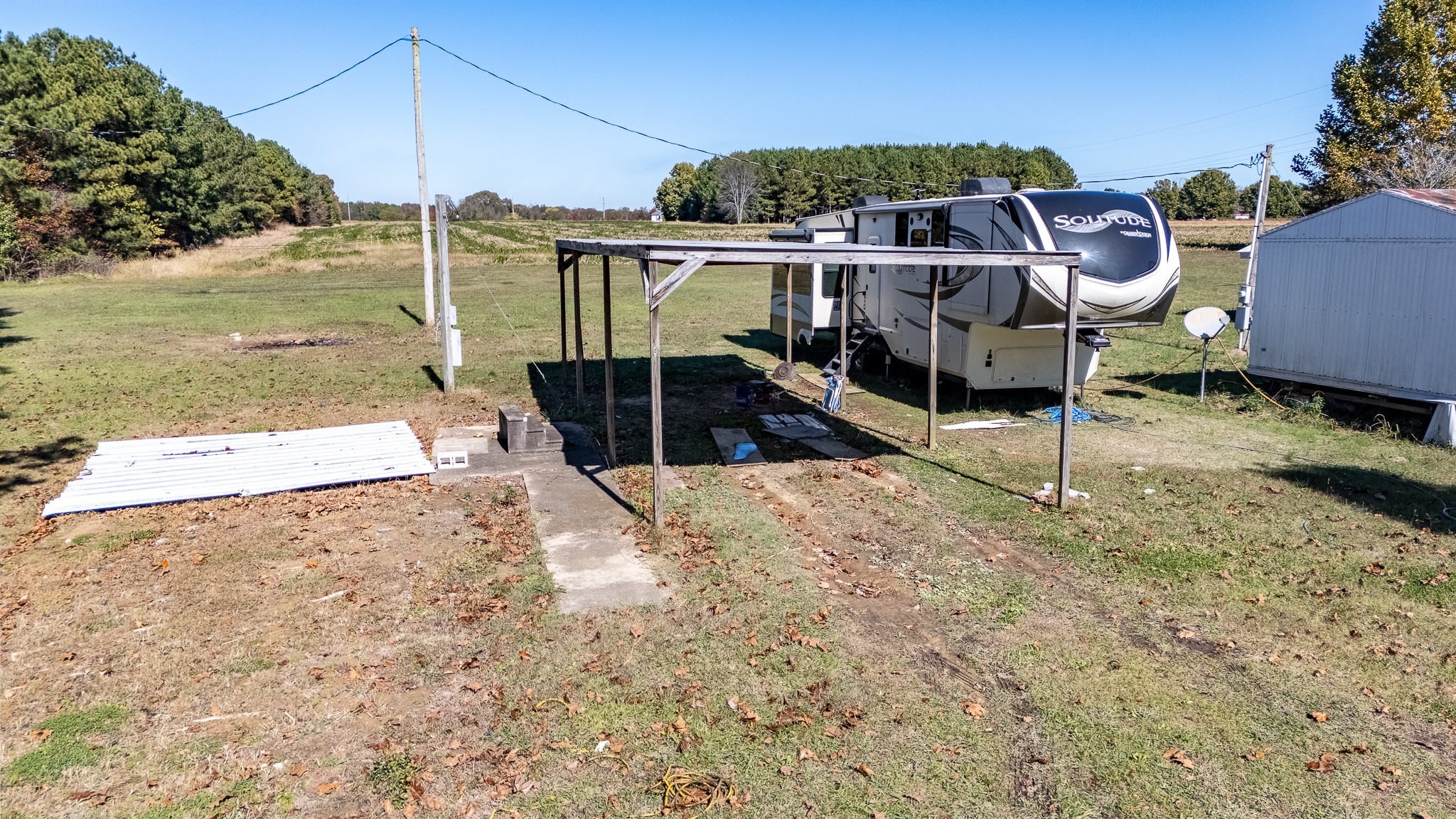 1066 A Prosser Road Leoma, TN 38468 - Photo 16 of 18 a roof deck with table and chairs