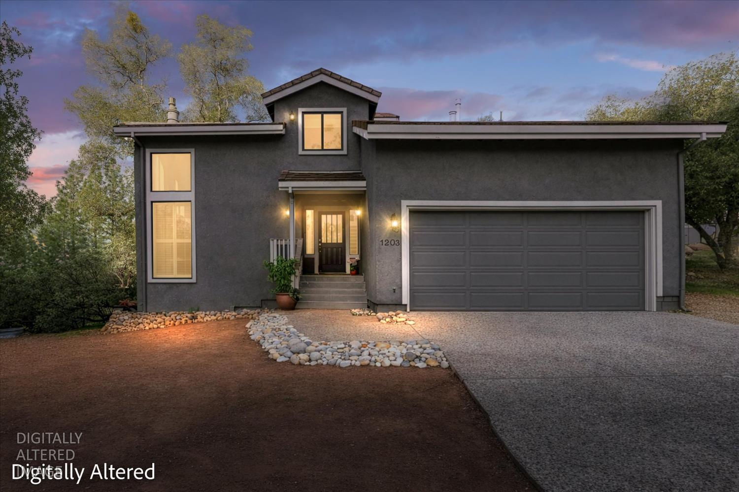 Welcome home to 1203 Laurel Lane (virtual twilight).