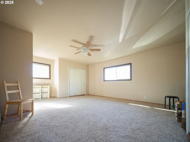 a view of a livingroom with a window
