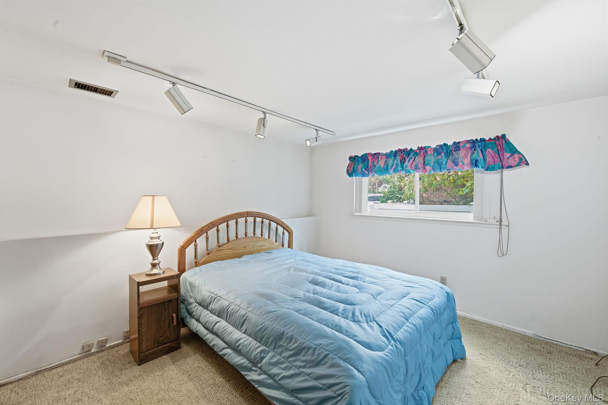 18 Dunhill Road Manhasset Hills, NY 11040 - Photo 16 of 20 a bedroom with a bed and a chandelier