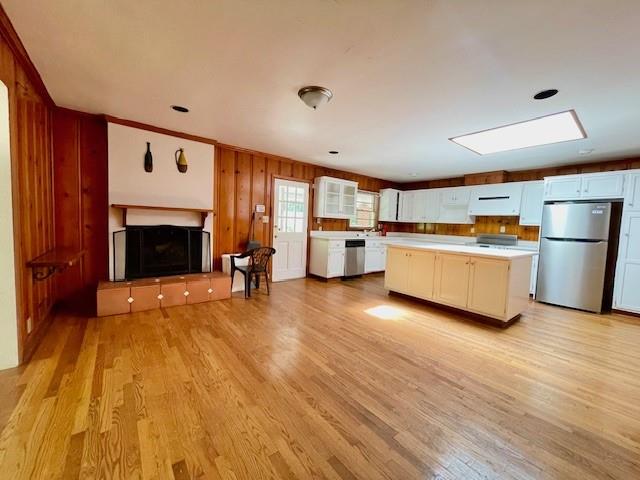 2396 Lavista Road Northeast Atlanta, GA 30329 - Photo 9 of 28 a view of a kitchen with a sink and a fireplace