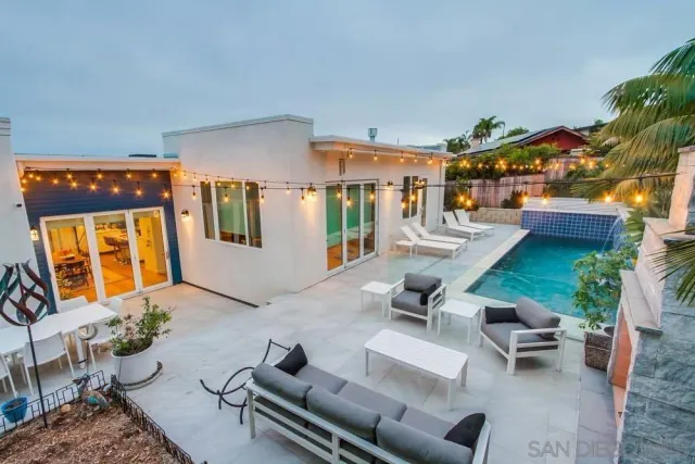 a outdoor space with patio furniture