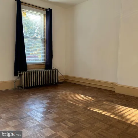 an empty room with closet