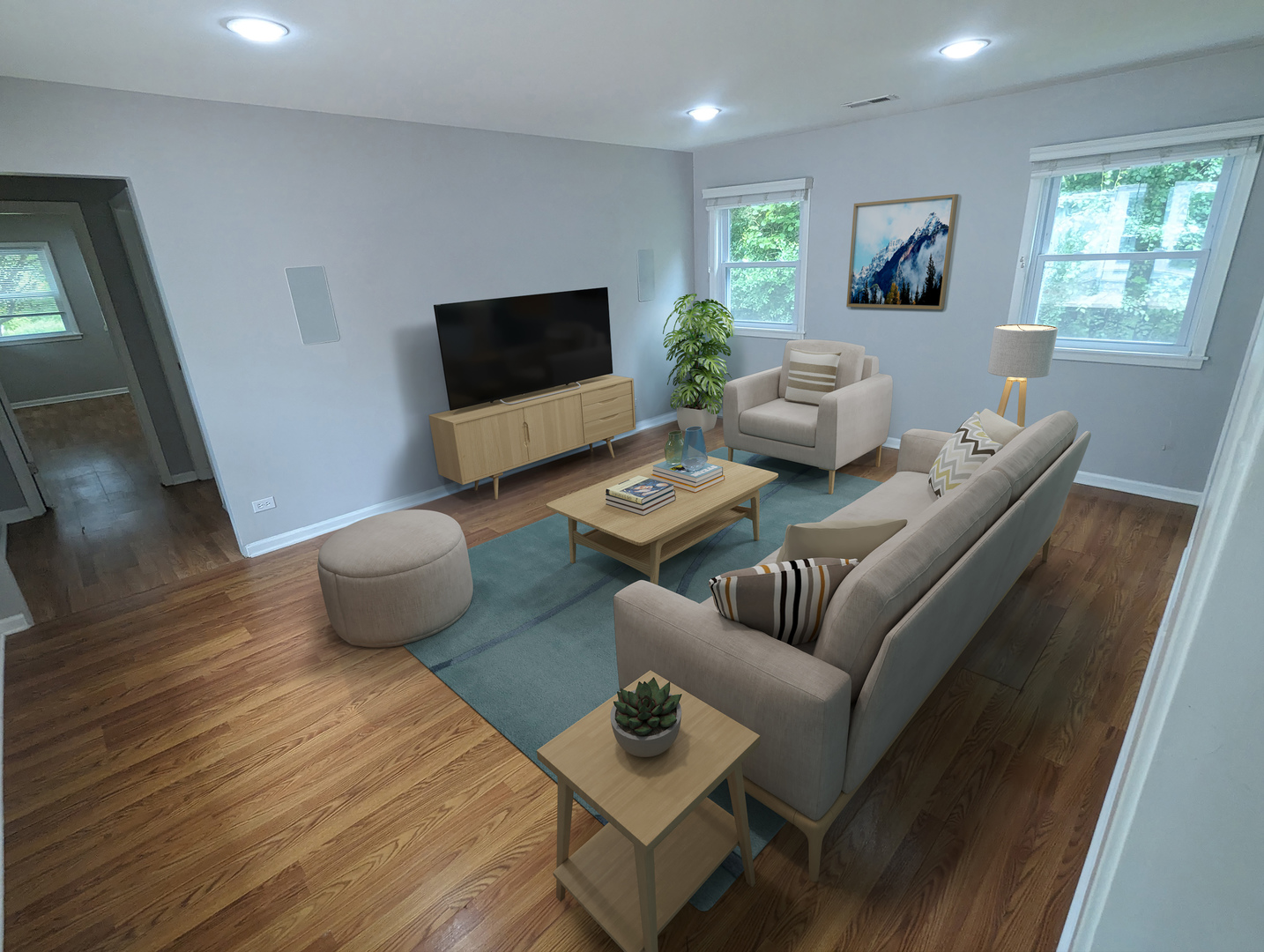 1369 North Quentin Road Palatine, IL 60067 - Photo 3 of 12 a living room with furniture and a flat screen tv
