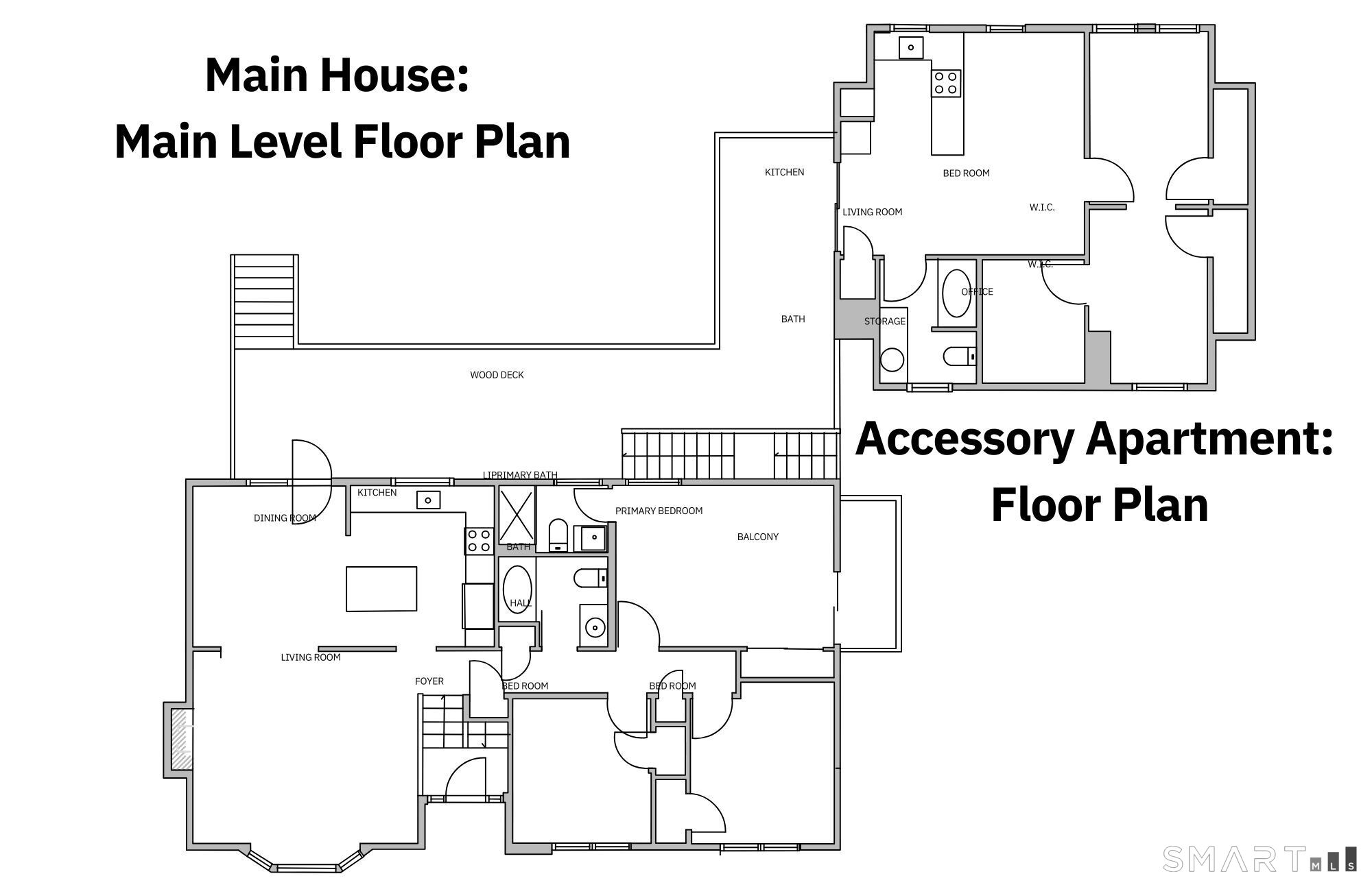 27 Jotham Road New Milford, CT 06776 - Photo 36 of 37 Main House - Main Level Floor Plan / Accessory Apartment Floor Plan
