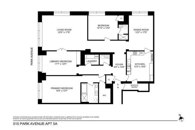 $5,995,000 | 515 Park Avenue, Unit 5A | Lenox Hill