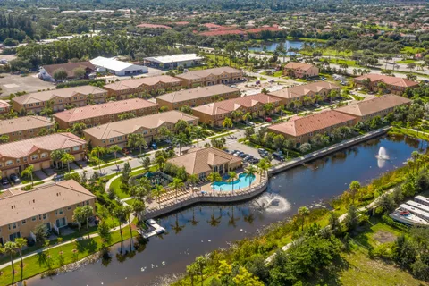 an aerial view of a residential houses