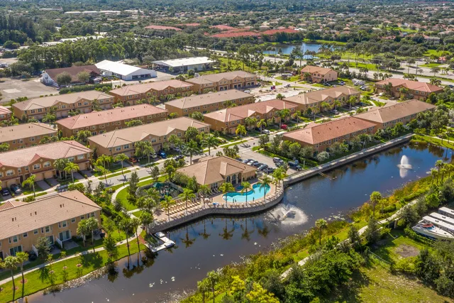 an aerial view of a residential houses