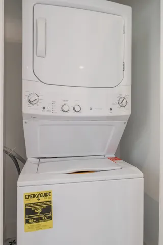a close view of washer and dryer