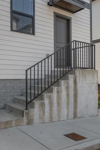 a view of wooden balcony