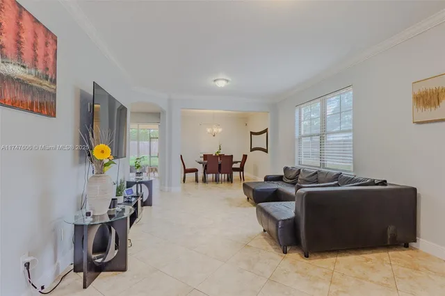 a living room with furniture