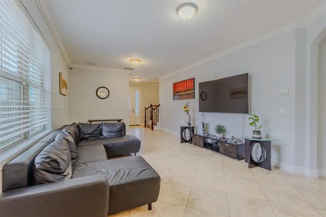 a living room with furniture