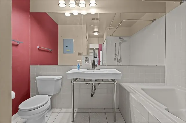 a view of a balcony with wooden floor