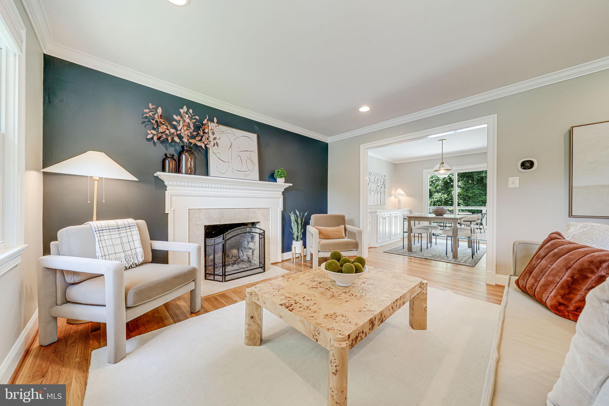 1930 Foxhall Road McLean, VA 22101 - Photo 10 of 62 a living room with furniture and a fireplace