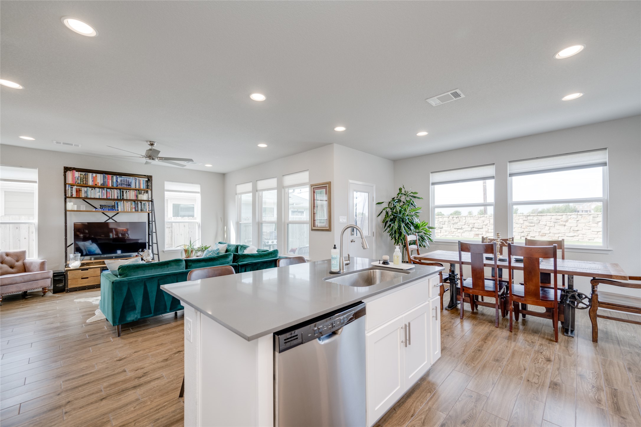 7948 Castelardo Place Round Rock, TX 78665 - Photo 10 of 32 a kitchen with lots of counter top space and living room