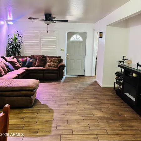 a living room with furniture
