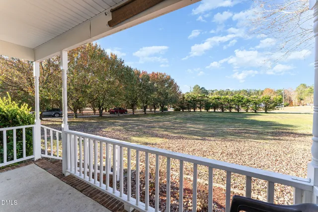 a view of lake from a balcony