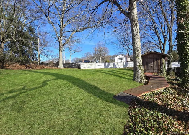 a view of a park with tree s