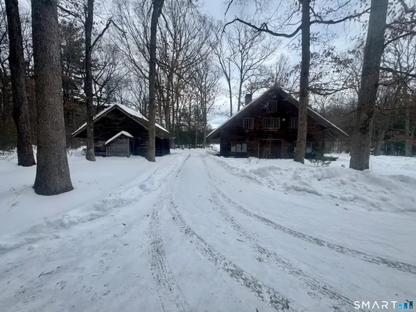 a street view covered with snow