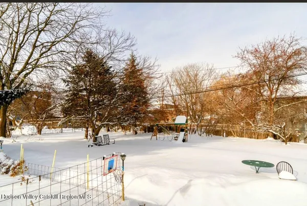 a view of park with covered with snow