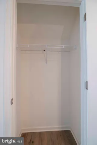 a view of small space with racks on the wall