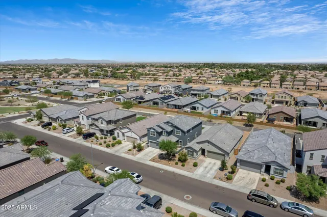 an aerial view of multiple house