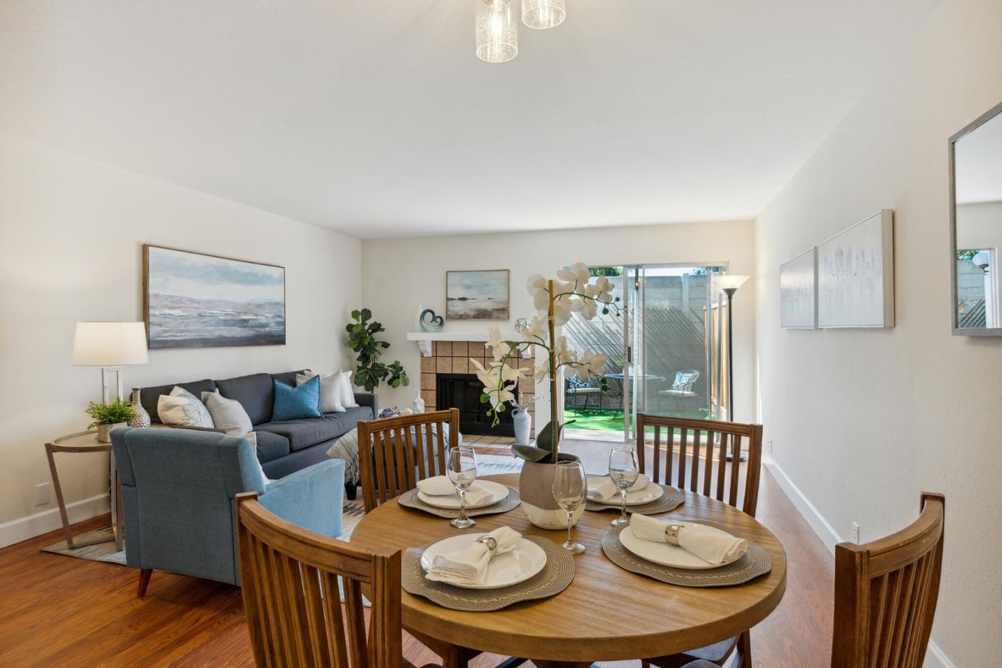 101 Redding Road, Unit B2 Campbell, CA 95008 - Photo 8 of 32 a view of a dining room with furniture window and wooden floor