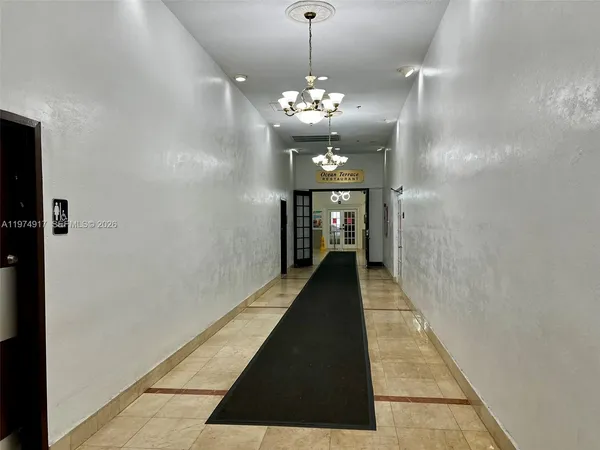 a view of a lobby with furniture