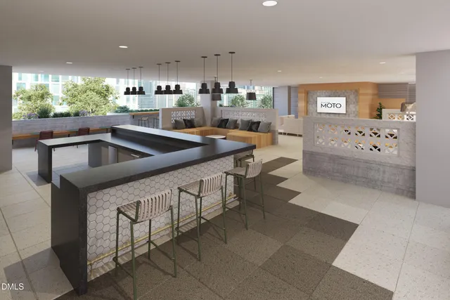 a kitchen with counter top space