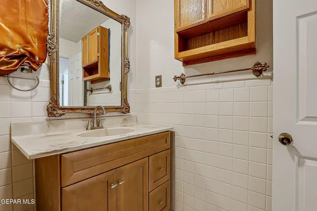 an aerial view of a house with outdoor space