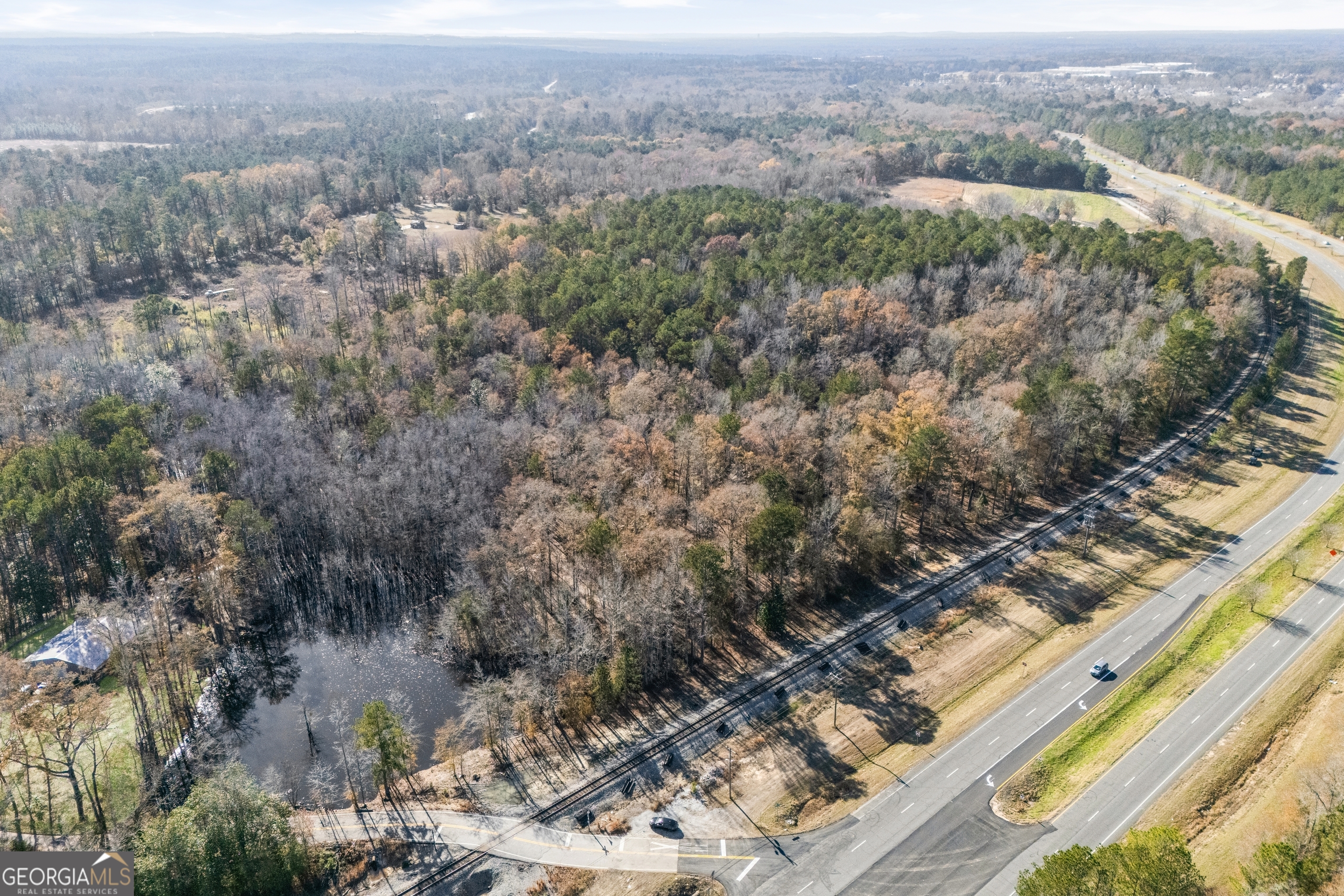 a view of a city from a building