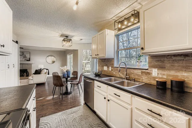 a kitchen with lots of counter top space