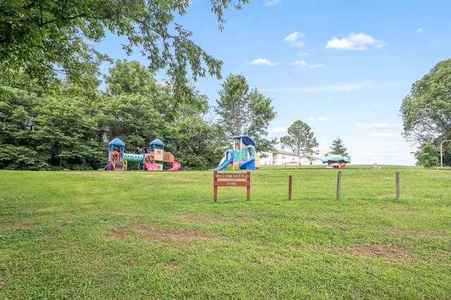 a view of an outdoor space with a swimming pool