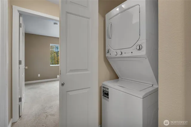 a balcony with trees in front of it