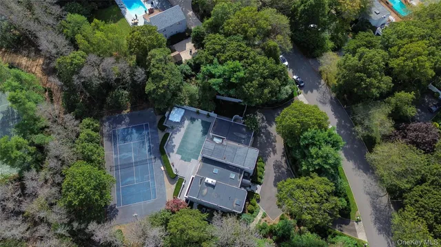an aerial view of a house