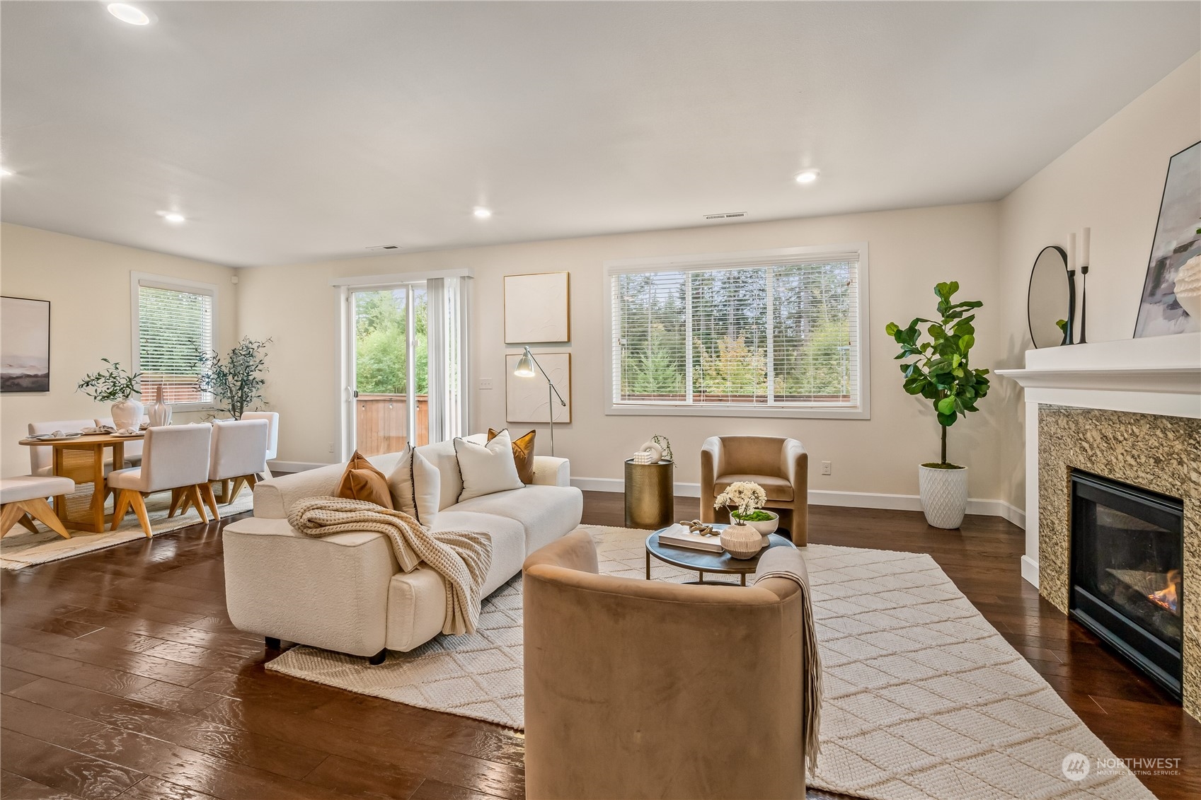 17514 39th Avenue Southeast Bothell, WA 98012 - Photo 8 of 40 a living room with furniture large window and fireplace