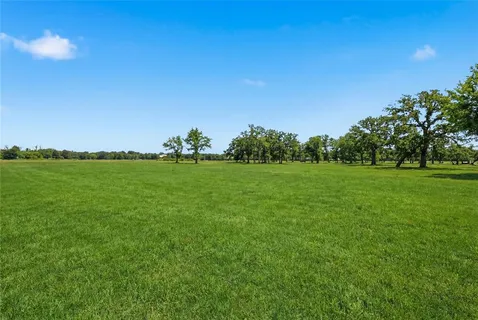 a backyard of a house with lots of green space and fog