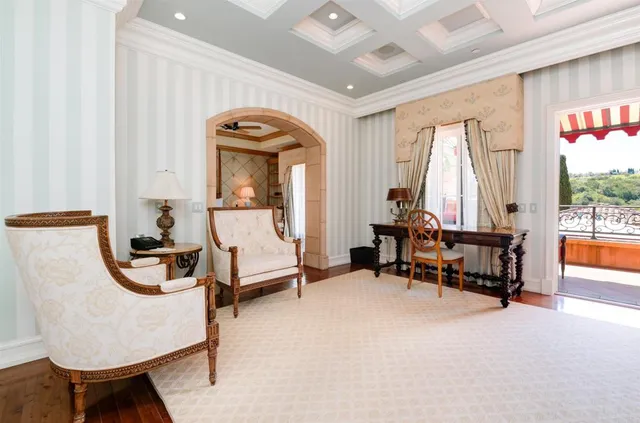 a living room with furniture